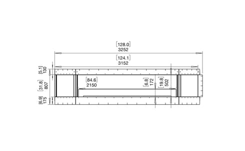 Ecosmart Fire Flex 122LC.BX2 Left Corner Fireplace Insert - Black Finish / Black Burner - ESF.FX.122LC.BX2.B